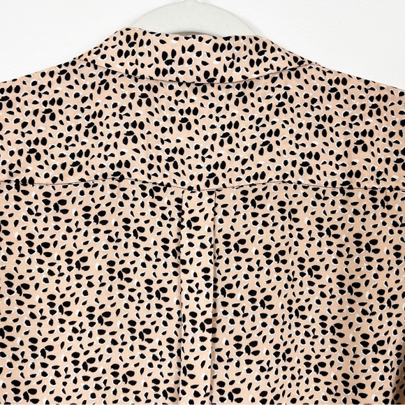 The Limited V-Neck Long Sleeve Button Down Top Tan & Black Size Medium - Picture 7 of 9